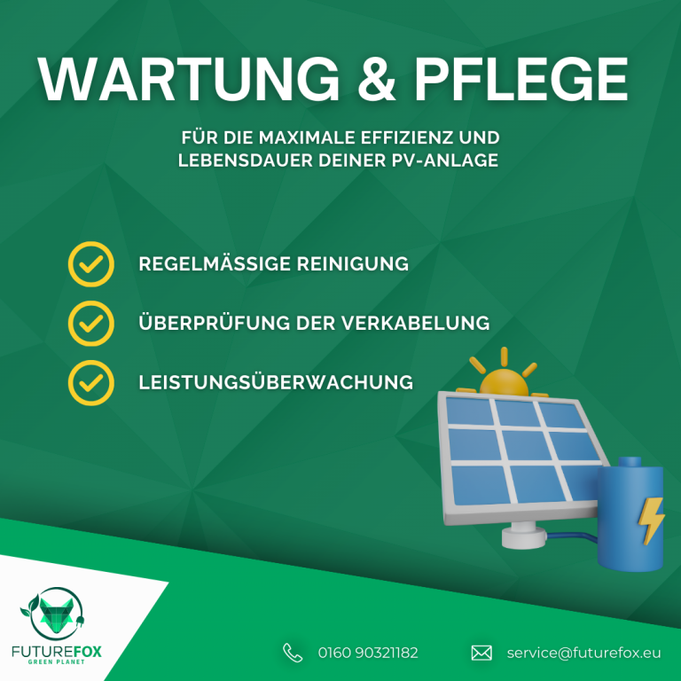 Wartung und Pflege einer Photovoltaikanlage