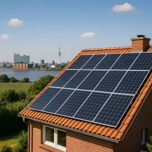 Solaranlage auf Einfamilienhaus in Hamburg