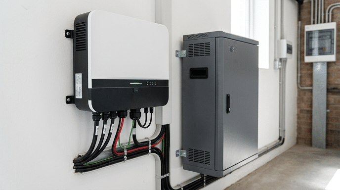 Integrierter Hybridwechselrichter eines Gewerbespeichers steuert PV und Batterie gemeinsam