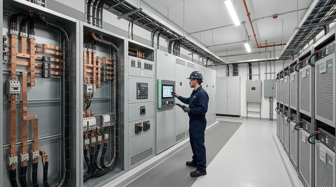 Dynamisches Lastmanagement eines Gewerbespeichers reagiert auf Strompreise und Lastsituation