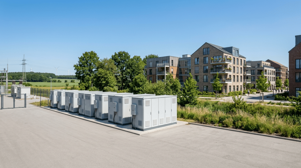 Batteriespeicher für Versorgungssicherheit und Notstrom im Quartier und Gewerbe